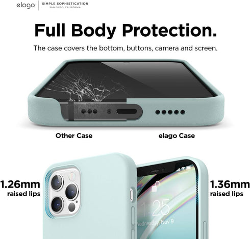 elago Magnetic Silicone Case for iPhone 12 Pro Max (6.7 inch) - Mint, Built-in MagSafe Magnets, Compatible with
