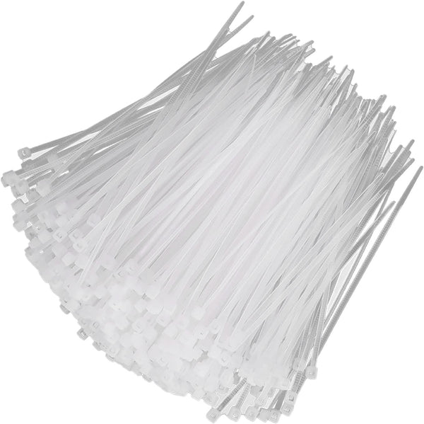 1000 Pcs White Zip Ties, Reusable Small Clear Self-Locking Nylon Cable Ties for Home Office Workshop (3x100mm)