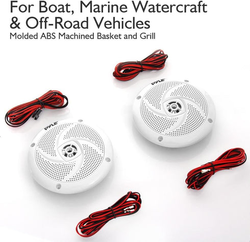 Pyle Marine Speakers - 5.25 Inch 2 Way Waterproof Outdoor Audio System with LED Lights, 180 Watt Power - 1 Pair