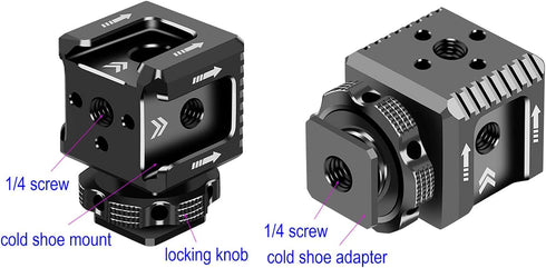 Cold Shoe Mount Adapter,Cold Shoe Extension - Triple Shoe Mount Extender for Camera,Monitor,Flash Accessories, Bracket