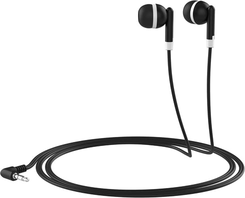 Maeline Bulk Earbuds with 3.5 mm Headphone Plug - 10 Pack Wholesale Bundle - Black