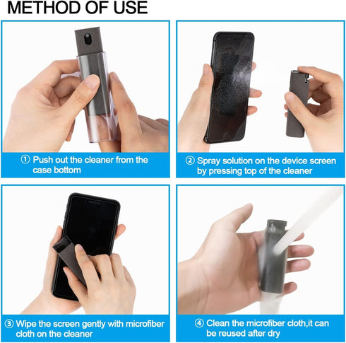 Screen Cleaner Touchscreen Mist Spray, walrfid Cleaning Kit for Smart Phone, TV, Laptop, Eyeglasses