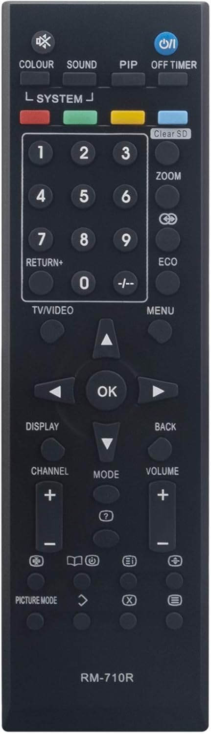 RM-710R Replace Remote Control for JVC TV Models RM-C463, RM-C567, RM-C232, RM-C402, RM-C1280, and More