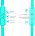 Teal Wired Earbuds with Microphone, HiFi Stereo In-Ear Headphones, 3.5mm for iPhone, Android, MP3, Laptop - Powerful