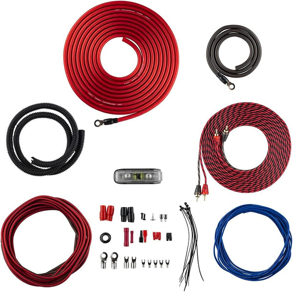DS18 AK4 Complete 4 Gauge CCA Amplifier Installation Wiring Kit - Ampkit for Connections, Brings Power to Your Radio,