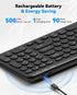 TECKNET 2.4G 4-Device 7 Wireless Keyboard Bluetooth & USB, Up to Connection, USB C Rechargeable Battery, Quiet Typing