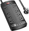 Nuetsa Surge Protector Power Strip with 8 Outlets, 4 USB Ports, 6 Feet Power Cord, 2700 Joules, Black