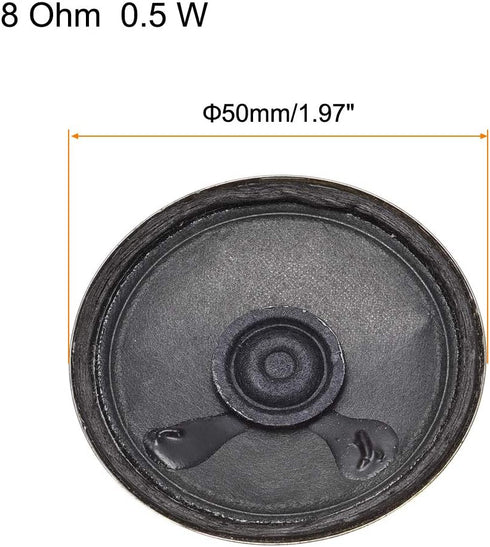 uxcell 0.5W 8 Ohm 50mm Dia Round Shape Magnetic Speaker Replacement Loudspeaker 4pcs
