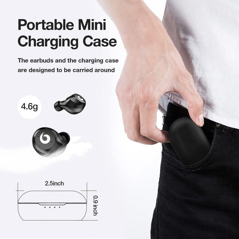 X9 Wireless Earbuds Bluetooth 5.3 Headphones, Waterproof Stereo Earphones with Touch Control and Microphone (Blue)