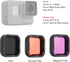 3-Pack Camera Lens Filter Set for GoPro Hero 5/6/7 Black/Hero (2018) Cameras, ND8, Light Red, and Magenta Filters