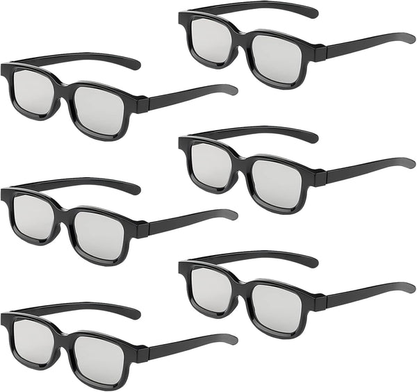 Cocar Real 3D Glasses, 6-Pack Circular Polarized Passive 3D Glasses for Real Cinema,