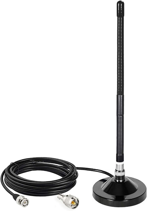BINGFU Magnetic Base CB Antenna 27MHz with BNC & PL259 Male Connector for