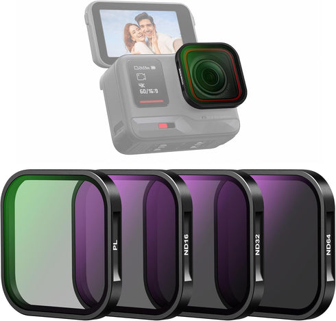 NEEWER ND & CPL Filter Set for Insta360 Ace Pro, ND16 ND32 ND64 CPL 4 Pack, Action Camera Accessories with Multi Coated