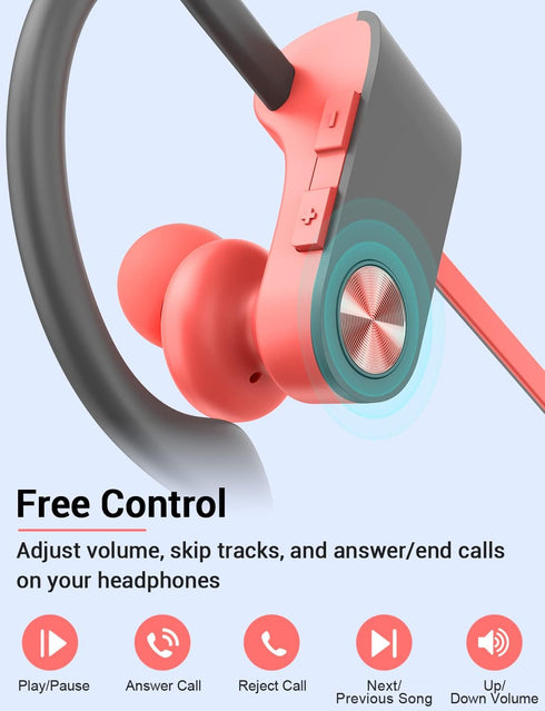 Stiive Bluetooth Headphones, Wireless Sports Earbuds, IPX7 Waterproof with Mic, Noise Cancelling for Gym, Running