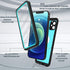 iPhone 12 Waterproof Case, Shockproof Dustproof IP68 Full-Body Hard Case with Built-in Screen Protector, Teal