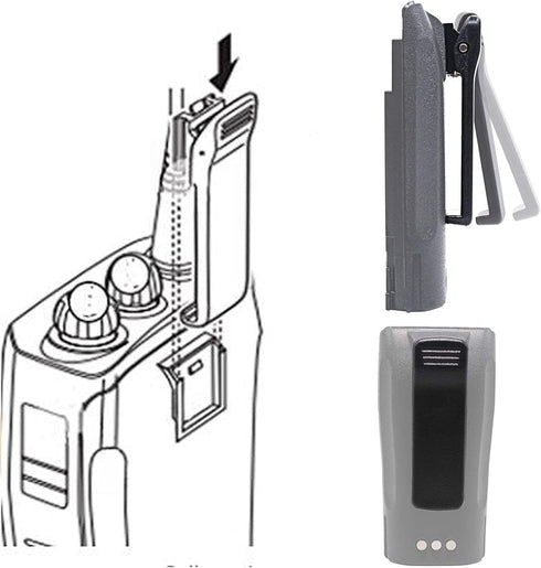 4Pack HLN8255 Belt Clip Compatible for Motorola DP1400, DEP450, PR400, CP200, CP200D, CP200XLS, CP040, CP140, CP150,