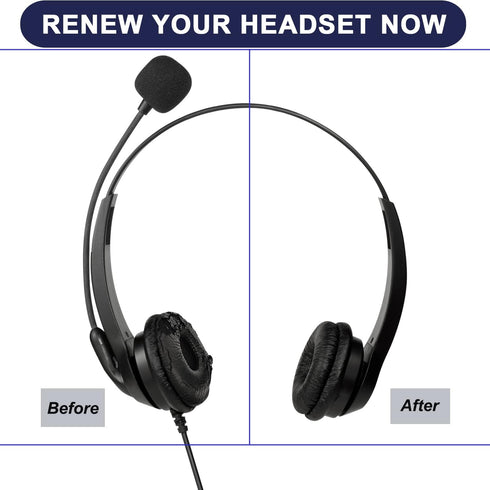 Ear Cushions for Plantronics Headset Replacement, Compatible with HW251N HW261N HW510 HW520 Blackwire (4 Pack)
