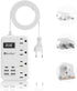 European Travel Plug Adapter, US to Europe Travel Power Strip with 6 USB (2 USB C) 4 Outlets, 3ft Extension Cord