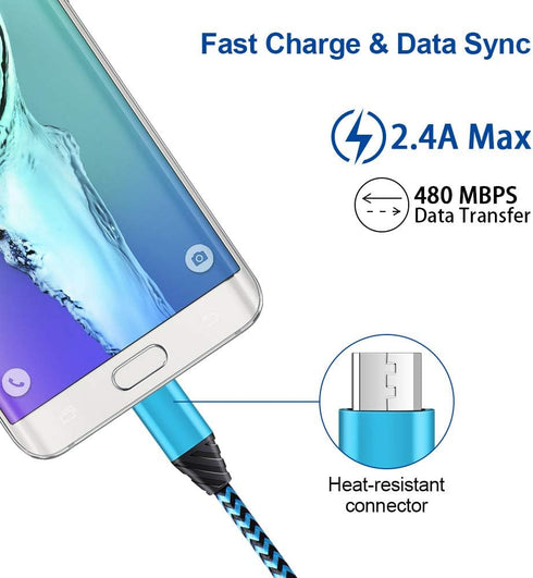 Wall Charger Adapter, Android Phone Charger Cable 2 Pack Compatible for Samsung Galaxy J8 J7 J6 J5 J4 J3 J2 J1, J7V/7 Sky Pro/Crown/Prime/Sky Pro/Refine