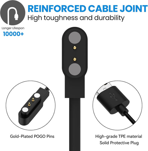 Smart Watch Charger Magnetic 2 Pin for KEEPONFIT ID Sport01/IDW21, Erkwei/HOK/Iaret I39H, Stiive LCW01 Watch Charger