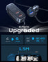 AINOPE Car USB Charger Multi Port, 108W Fast USB C PD 36W & QC3.0 Cigarette Lighter for iPhone 15 Pro Max
