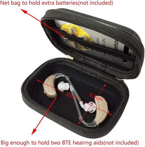 Earphone Case Portable Oxford Bag Holder with Two-Way Zipper for IEM, Earmold, Hearing Protector