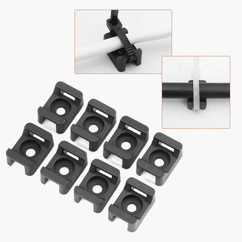 Cable Tie Mounting, 100 Pcs Zip Tie Base, 5 mm Screw Hole, Cord Tie Mount for Home/Office/Garden