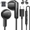 USB C Headphones for iPhone 15/15 Pro/15 Pro Max & Galaxy S24 Ultra - Wired Earbuds with Microphone & Noise Isolation.