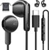 USB C Headphones for iPhone 15/15 Pro/15 Pro Max & Galaxy S24 Ultra - Wired Earbuds with Microphone & Noise Isolation.