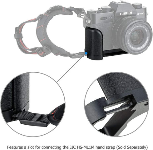 Metal Hand Grip L Bracket for Fuji Fujifilm X-T30 II, X-T30, X-T20, X-T10 with Battery Compartment Opening