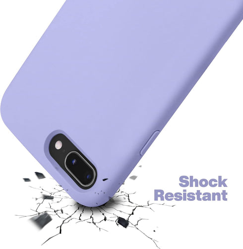 OTOFLY Premium Soft Silicone Rubber Full-Body Protective Bumper Case for iPhone 7/8 Plus (Light Purple)