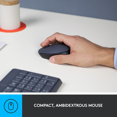 Logitech MK235 Wireless Keyboard and Mouse Combo, USB Receiver, 15 FN Keys, Long Battery Life for Windows, PC
