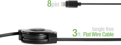 Cellet Retractable Lightning Charger Cable for iPhone 14 Pro Max, Compatible with Apple Devices, MFI Certified