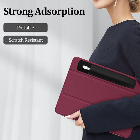 Fintie Pencil Holder Sticker - Black Adhesive Leather Pen Pouch Sleeve for Apple Pencil Pro & USB-C
