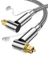 VANAUX 90-Degree Optical Audio Cable 10FT,90 Degree to 90 Degree Fiber Optic