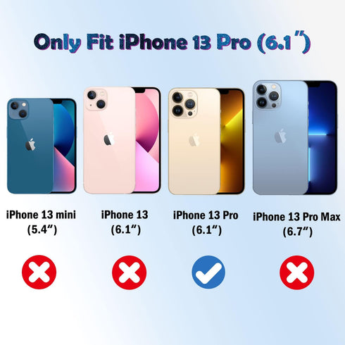 QHOHQ 3 Pack Screen Protector for iPhone 13 Pro 6.1 Inch with Tempered Glass Camera Lens Protector, Ultra HD, 9H