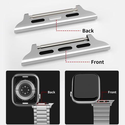 Watch Band Connector Spring Bar Adapter for Apple Watch Band Ultra 2 Ultra (49mm), Titanium & Stainless Steel with Tool