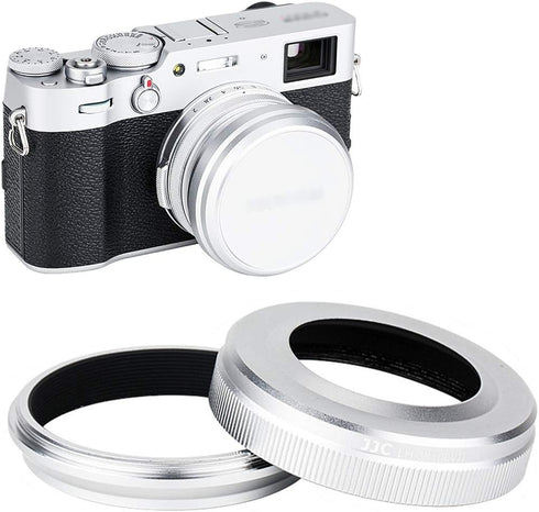 JJC Mark V Metal Lens Hood Protector with 49mm Filter Adapter for Fujifilm X100VI X100V X100F X100T X100S
