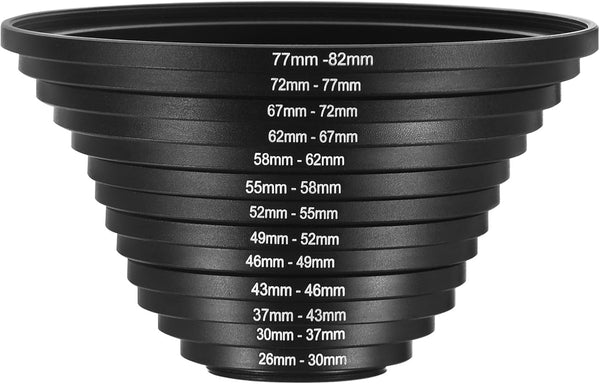 PATIKIL 13pcs Step Up Ring, Aluminum Filter Adapter Set for Camera Lens Hood