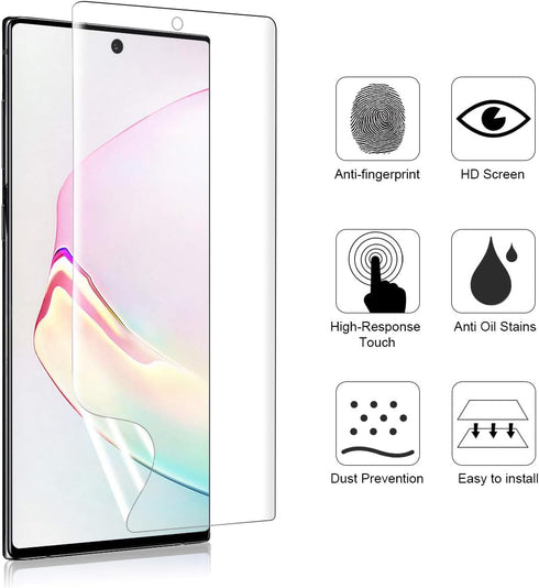 (3 Pack) TPU Screen Protector for Samsung Galaxy Note 10 Plus 10+ 5G, High Definition Edge to Edge