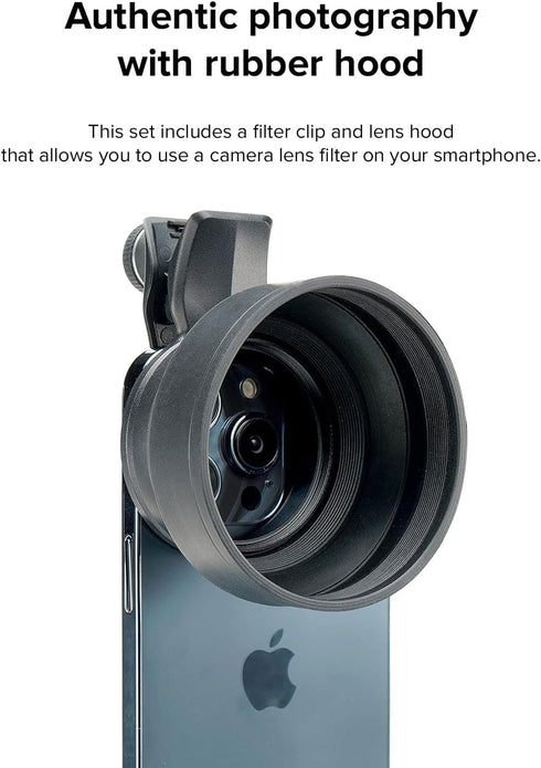 EXAPRO Filter Clip & Lens Hood Kit, Lens Accessory for Smartphone, Compatible with iPhone/Android, EXP-LH-01