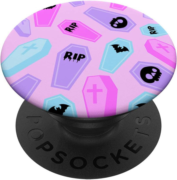 Halloween Coffin Pattern Pastel Goth Horror PopSockets PopGrip: Swappable Grip for Phones & Tablets