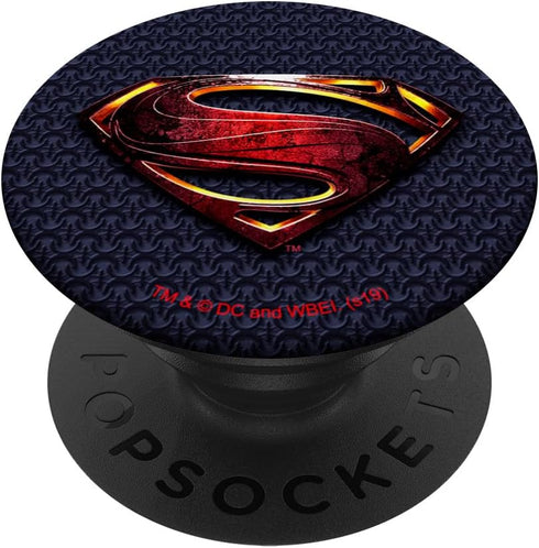 DC Comics Justice League Superman Logo PopGrip Phone Grip - Black, Compatible with Most Phones, Tablets, Cases