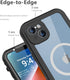 iPhone 14 Waterproof Case, Shockproof Dustproof with Built-in Screen Protector, Magnetic Ring (Black)