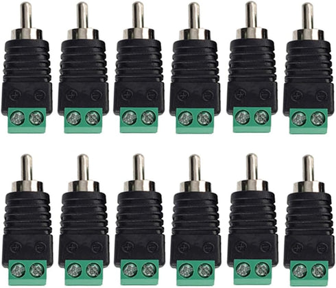 RCA Plugs for Speaker Wire, RCA to AV Screw Terminal Connector, Solderless Adapter Audio/Video Speaker Wire Connectors