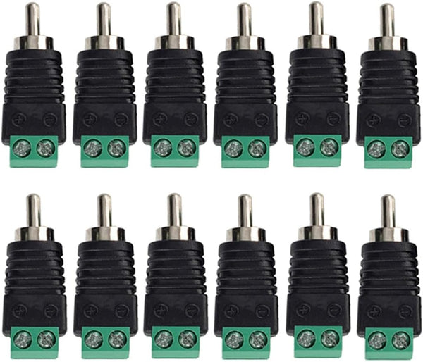 RCA Plugs for Speaker Wire, RCA to AV Screw Terminal Connector, Solderless Adapter Audio/Video Speaker Wire Connectors