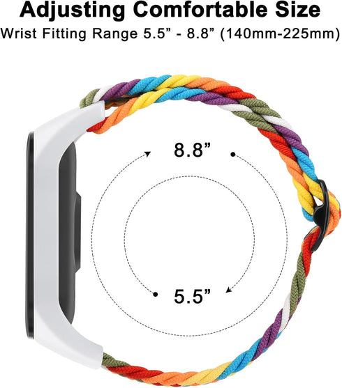 Soft Braided Nylon Elastic Bands for Amazfit Band 5, Replacement Sport Strap for Women Men Accessories
