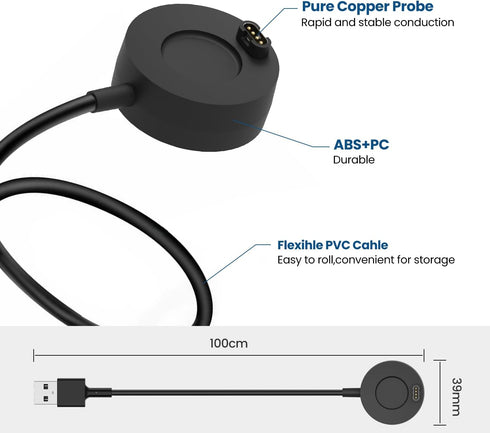2-Pack Charger Dock Replacement for Garmin Venu 2/Venu Sq 2/Venu 2 Plus/Venu 3 with USB Cable