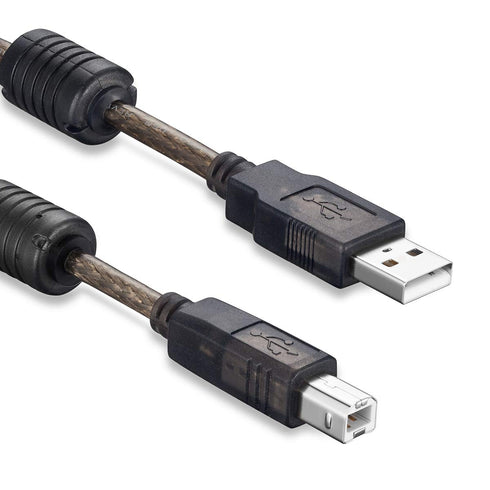 Tan QY Active 50Ft USB 2.0 Printer Cable, A-Male to B-Male High Speed for HP, Canon, Lexmark, Dell, Samsung