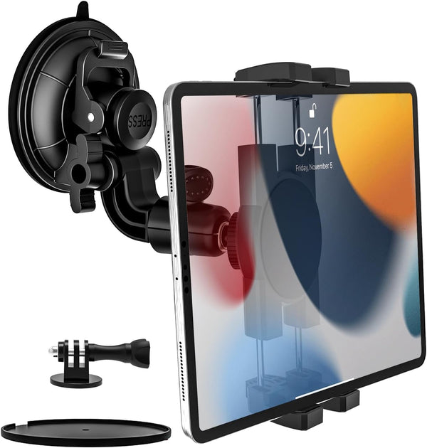 Heavy Duty Suction Car Tablet Mount for Windshield, Dashboard Holder for iPad Pro, Galaxy Tabs, 4-12.9" & Camera